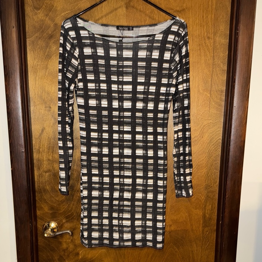 Black and White Plaid Dress